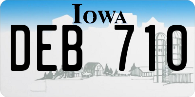 IA license plate DEB710