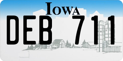 IA license plate DEB711
