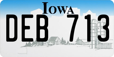 IA license plate DEB713