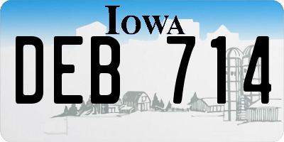 IA license plate DEB714