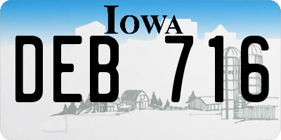 IA license plate DEB716