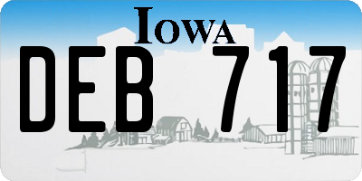 IA license plate DEB717