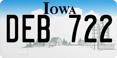IA license plate DEB722