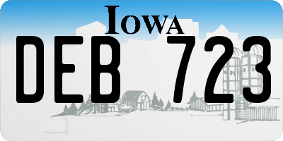 IA license plate DEB723