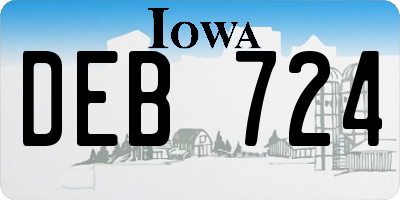 IA license plate DEB724