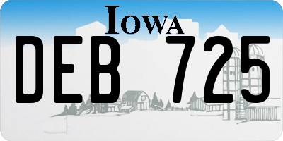 IA license plate DEB725