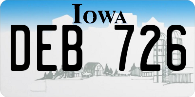 IA license plate DEB726