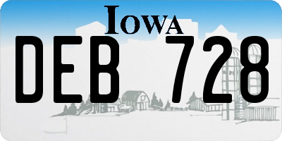 IA license plate DEB728