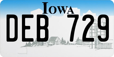 IA license plate DEB729