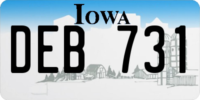 IA license plate DEB731