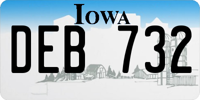 IA license plate DEB732