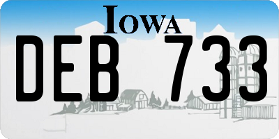 IA license plate DEB733