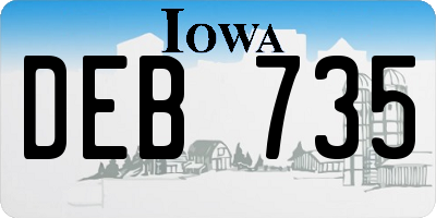 IA license plate DEB735
