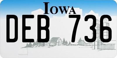 IA license plate DEB736