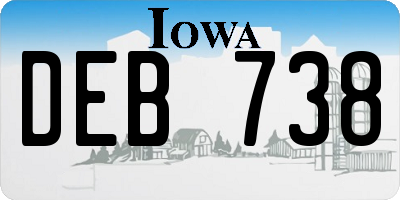 IA license plate DEB738