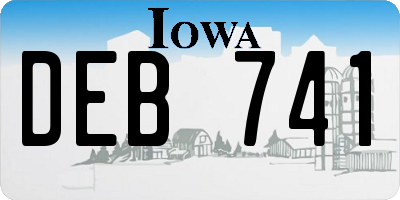 IA license plate DEB741