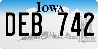 IA license plate DEB742