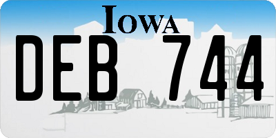 IA license plate DEB744