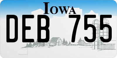 IA license plate DEB755