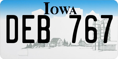 IA license plate DEB767