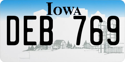 IA license plate DEB769