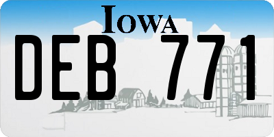 IA license plate DEB771