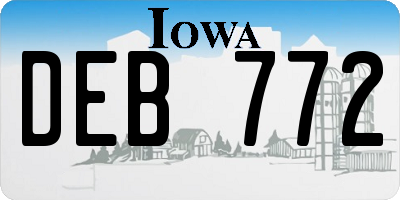 IA license plate DEB772