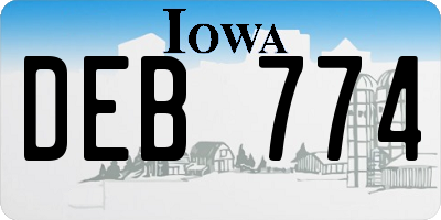 IA license plate DEB774