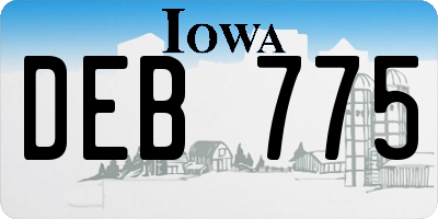 IA license plate DEB775