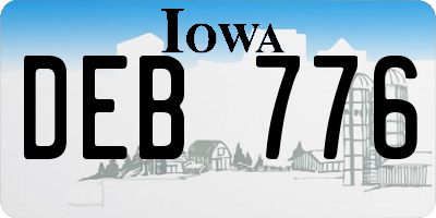 IA license plate DEB776