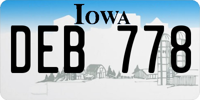 IA license plate DEB778