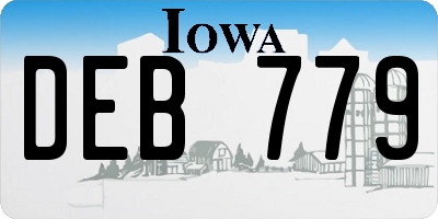 IA license plate DEB779