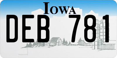 IA license plate DEB781