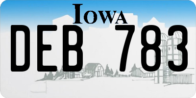 IA license plate DEB783