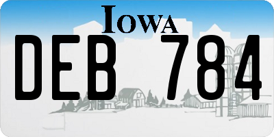 IA license plate DEB784