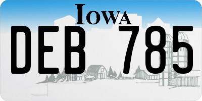 IA license plate DEB785