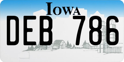 IA license plate DEB786