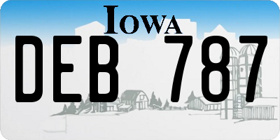 IA license plate DEB787