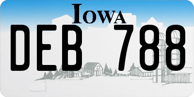 IA license plate DEB788
