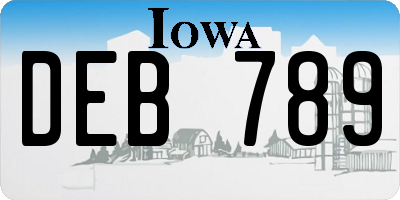 IA license plate DEB789