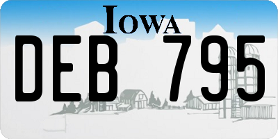 IA license plate DEB795