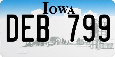 IA license plate DEB799