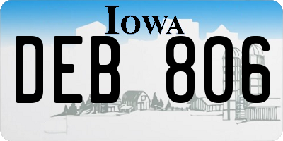 IA license plate DEB806