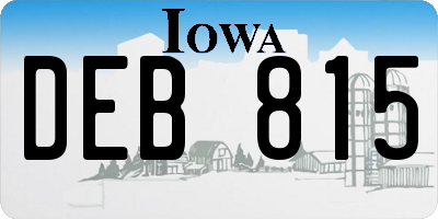 IA license plate DEB815