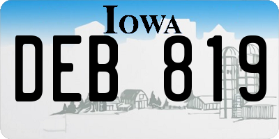 IA license plate DEB819