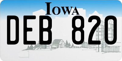 IA license plate DEB820