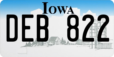 IA license plate DEB822