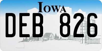 IA license plate DEB826