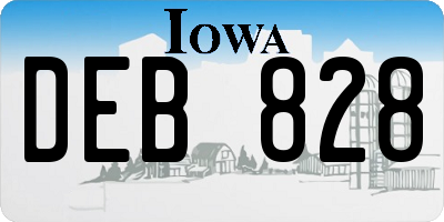 IA license plate DEB828