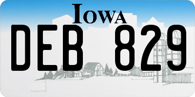 IA license plate DEB829